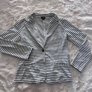 a.n.a White Blazer Black Stripes Size Small Tall